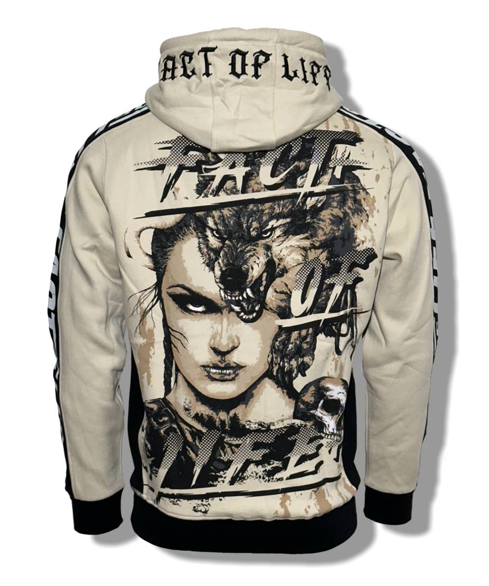 Fact of Life Hoodie "Wolf Blood" Sand Dollar - Premium Kapuzenpullover Herren Größe XL