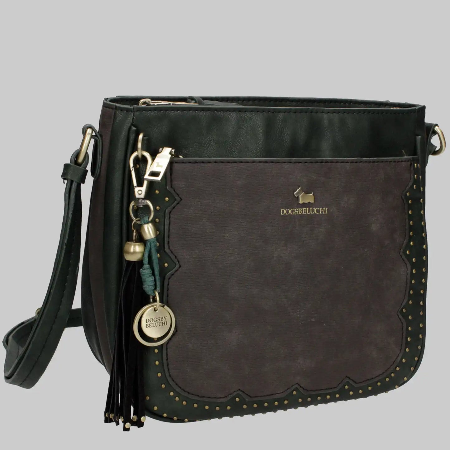 Stilvolle Funktionalität: Damen Umhängetasche mit Nietenverzierung