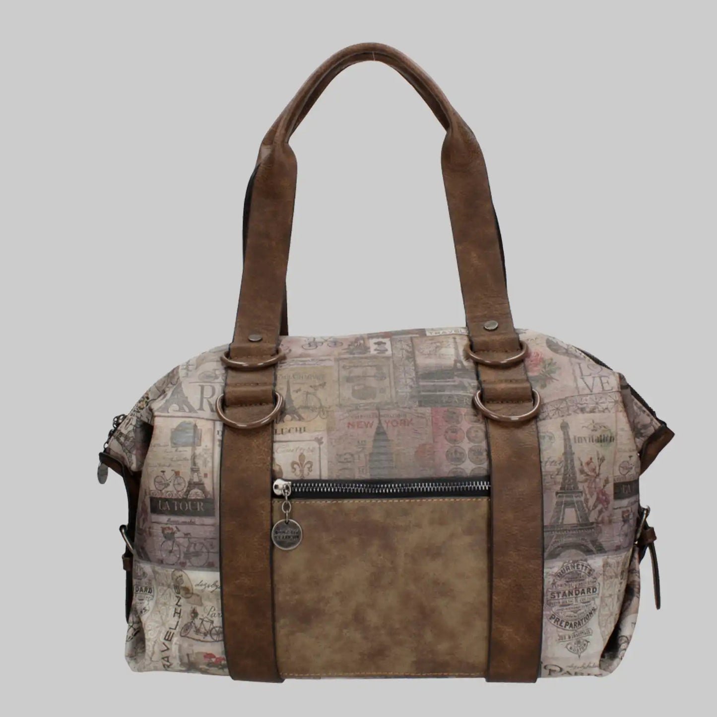 Eleganz & Funktionalität: Damen Umhängetasche mit Paris-Motiven