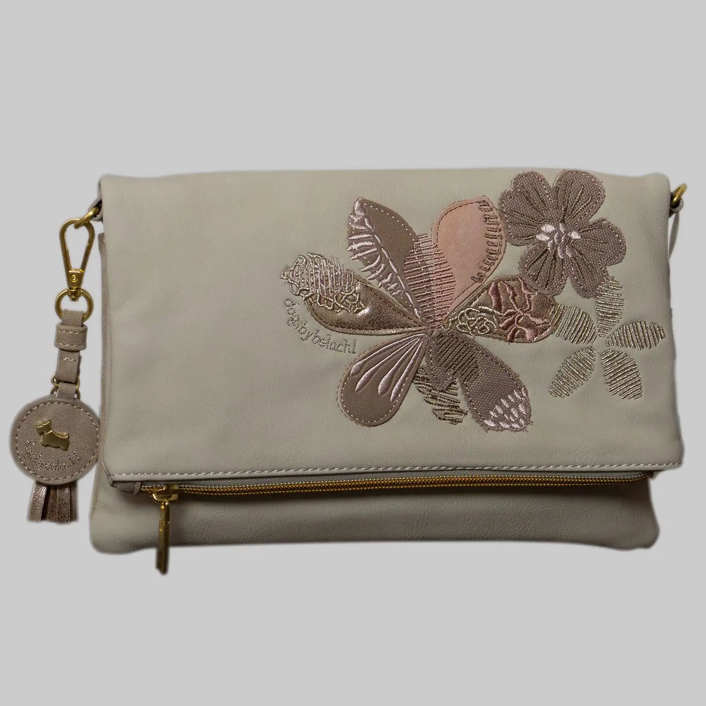 Elegant & vielseitig: Damen Umhängetasche mit gestepptem Blumenmuster