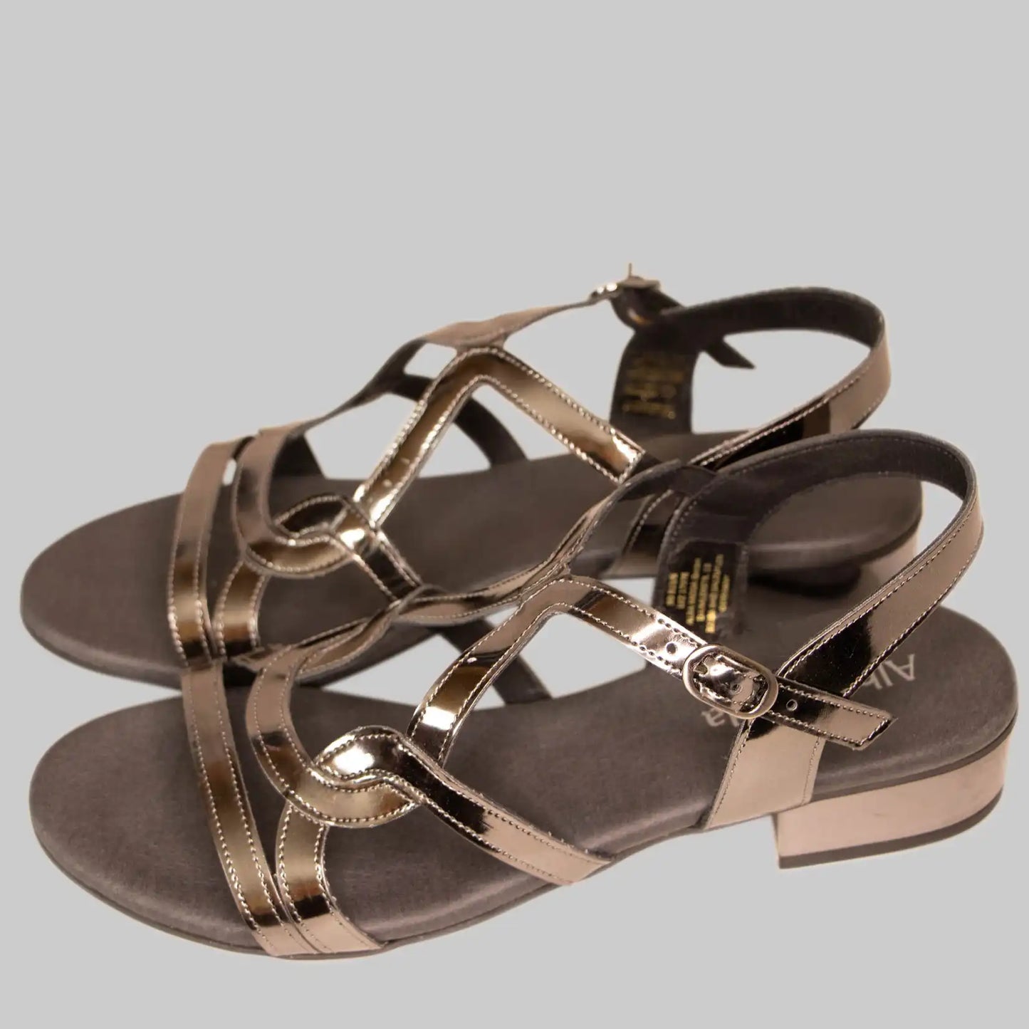 Eleganz für jeden Anlass: Alba Moda Damen Leder Sandalette - Anthrazit