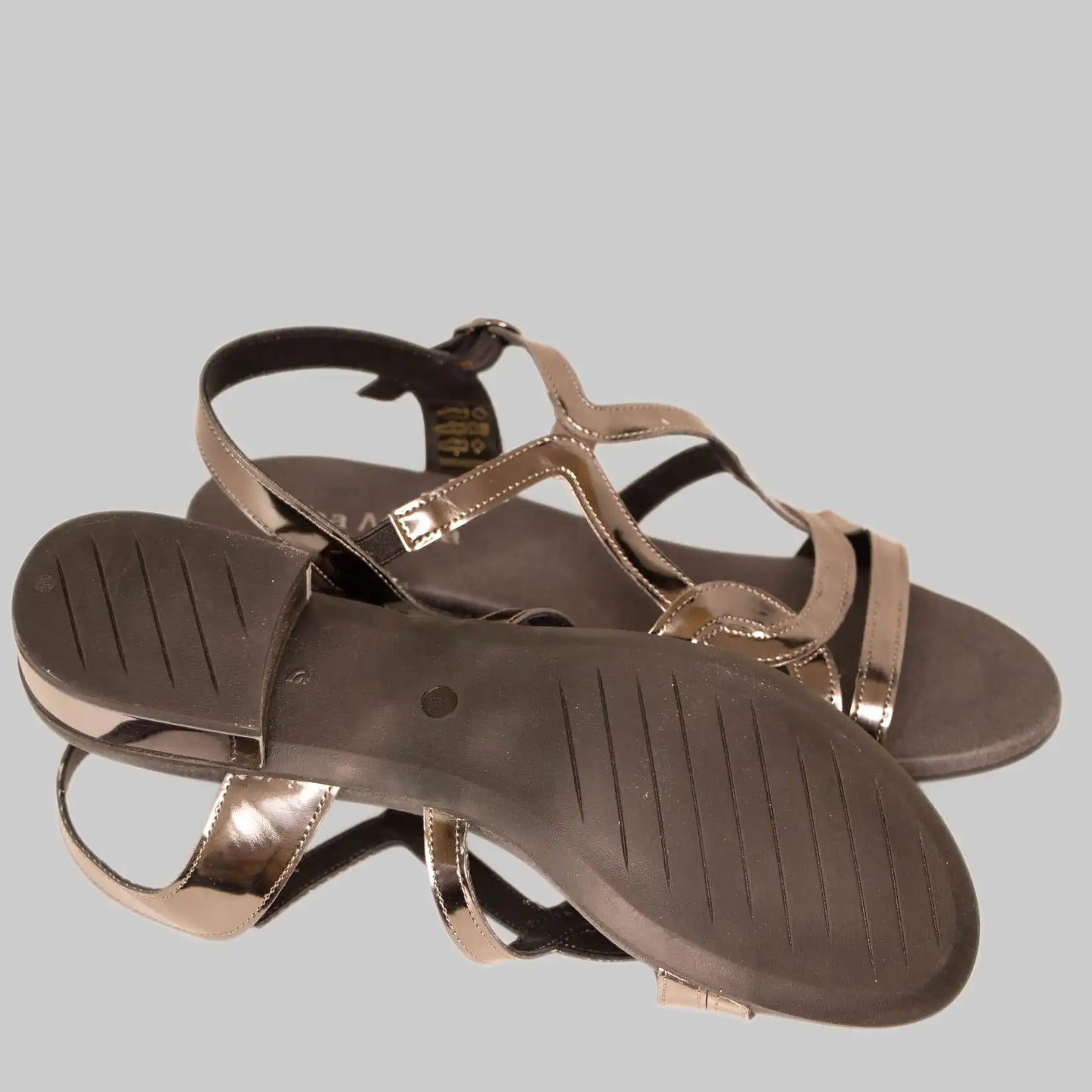 Eleganz für jeden Anlass: Alba Moda Damen Leder Sandalette - Anthrazit