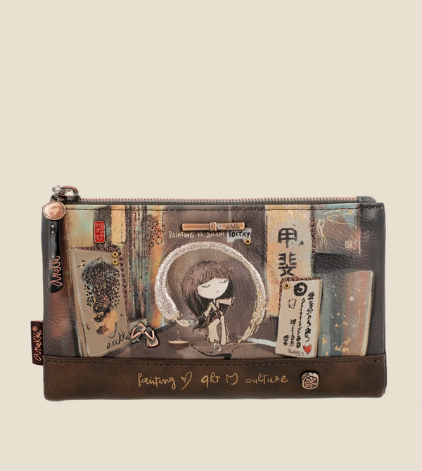 SHŌEN Portemonnaie Braun Kunst-Print