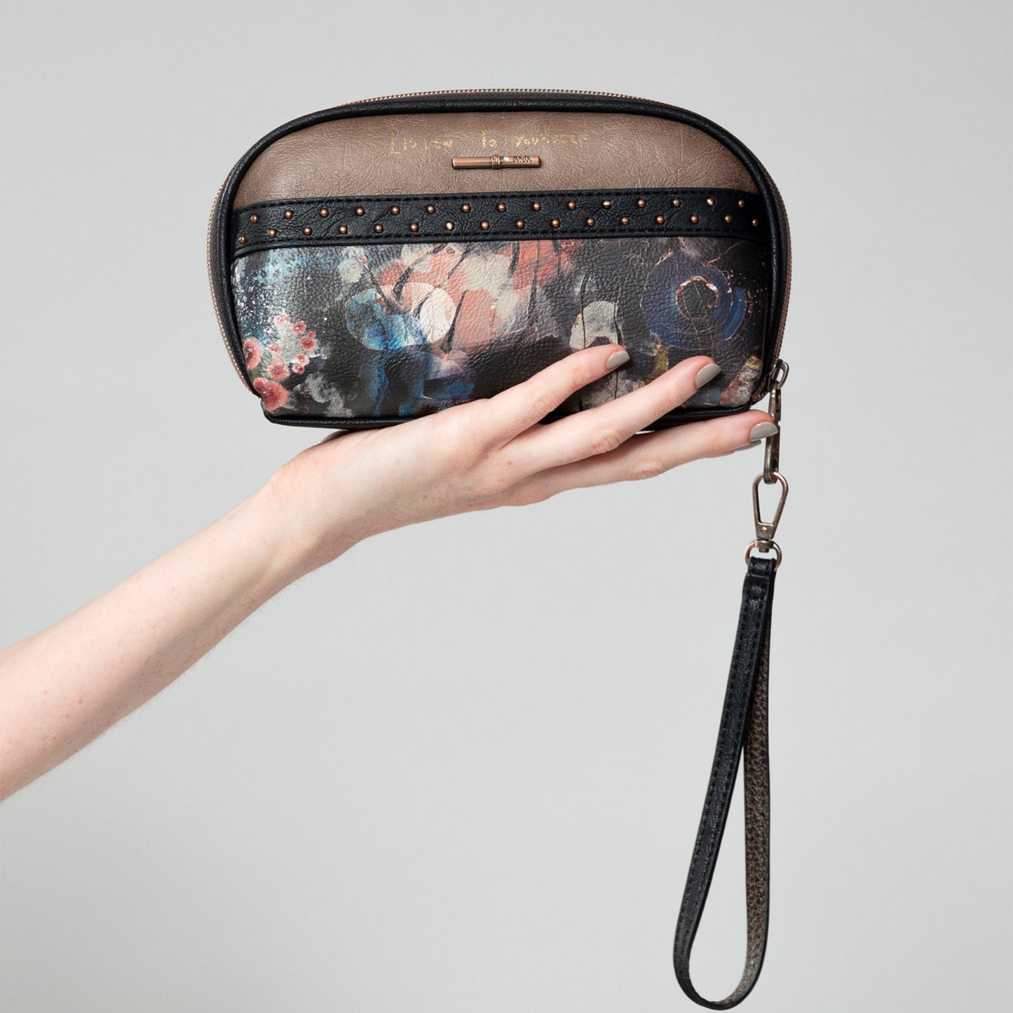 Anekke SHŌEN RFID-Portemonnaie Beige-Schwarz Multifunktional