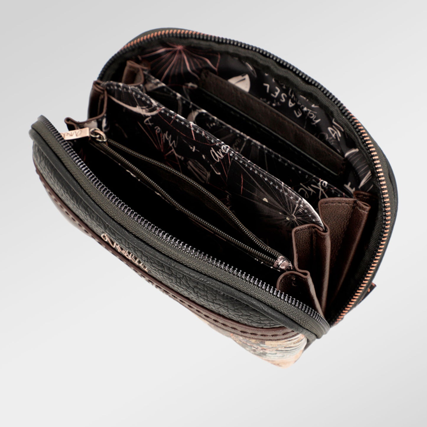 Anekke SHŌEN Portemonnee Synthetisch Beige-Zwart - Gewatteerd & Multifunctioneel 21x12x5cm