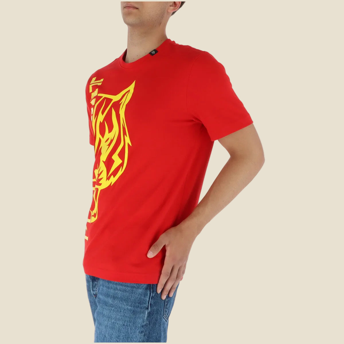 Men's T-Shirt Red Print Short Sleeve L / XL