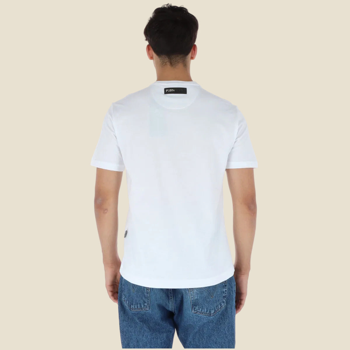 Men's T-Shirt White Print Short Sleeve M / L