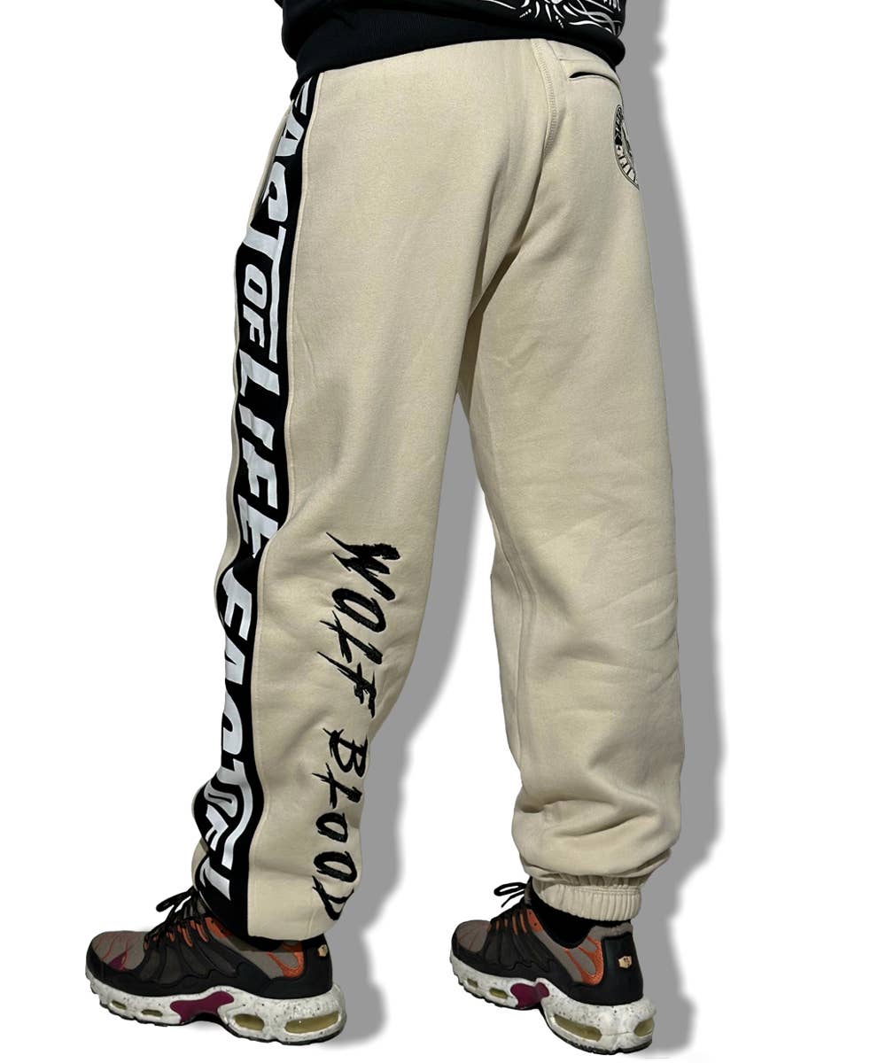 Fact of Life Jogginghose "Wolf Blood" Sand Dollar - Premium Baumwolle Herren Unisex XL