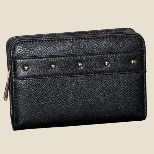 Portemonnaie Schwarz Nieten