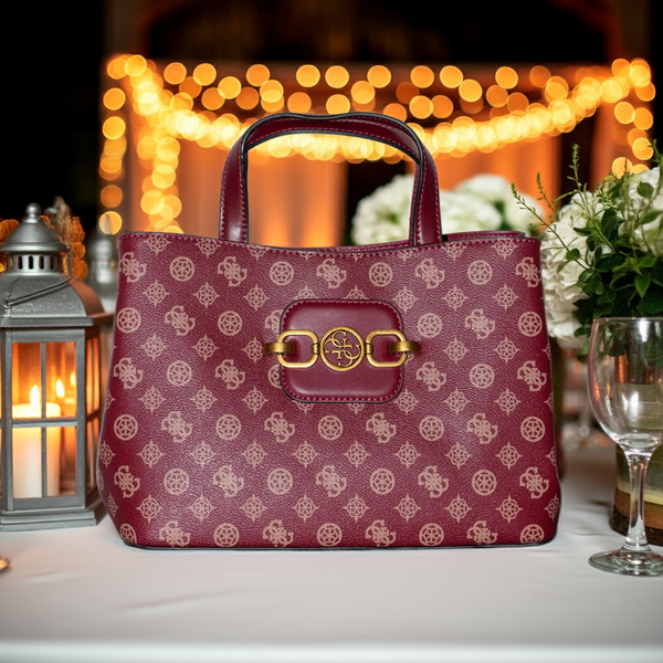 Hensely Handbag Burgundy 4G Print