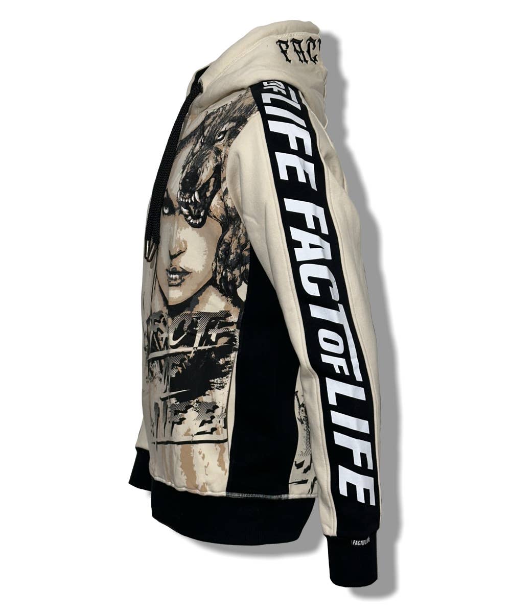 Fact of Life Hoodie "Wolf Blood" Sand Dollar - Premium Kapuzenpullover Herren Größe XL