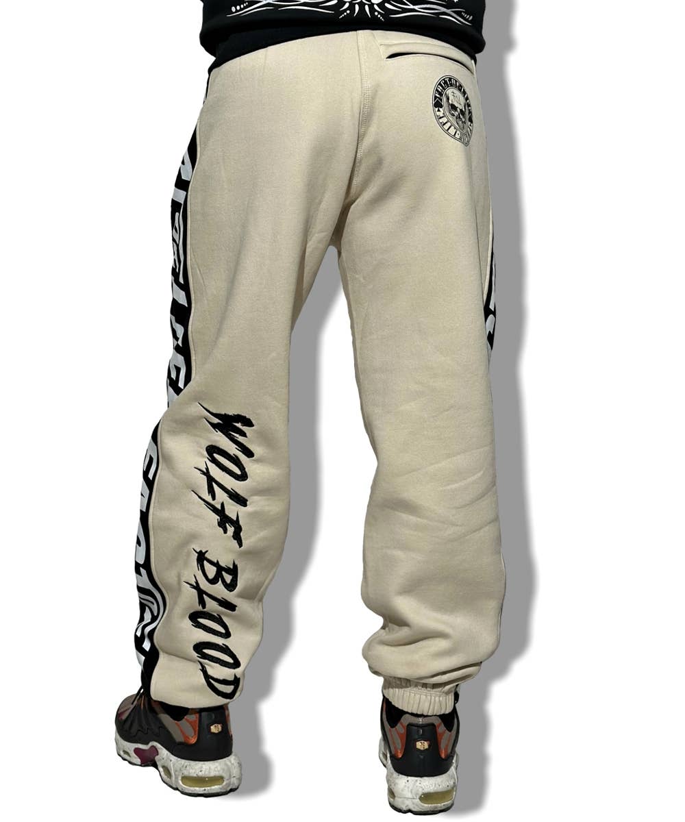 Fact of Life Jogginghose "Wolf Blood" Sand Dollar - Premium Baumwolle Herren Unisex XL