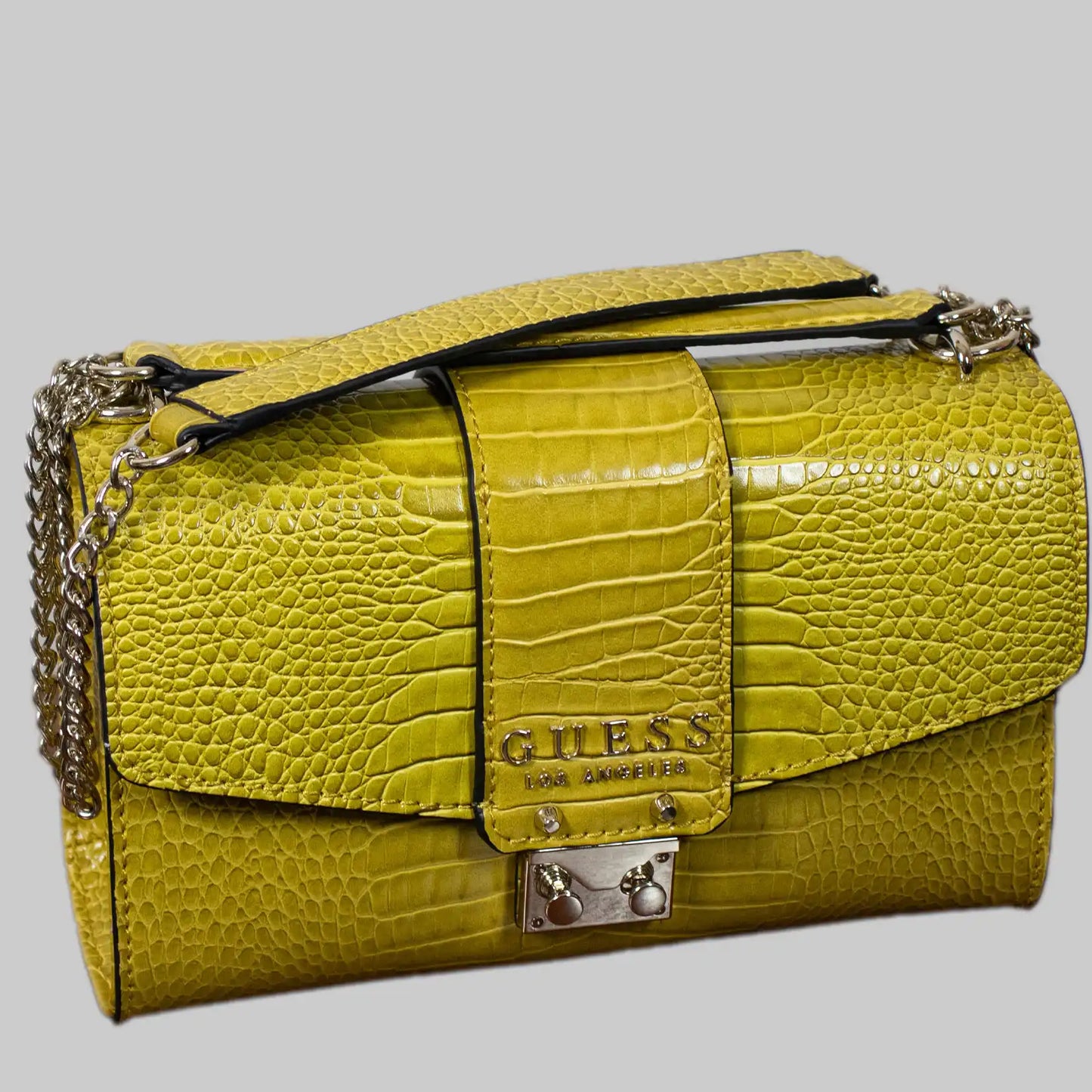 Elegant & markant: Damen Kunstleder Umhängetasche mit Croco-Optik