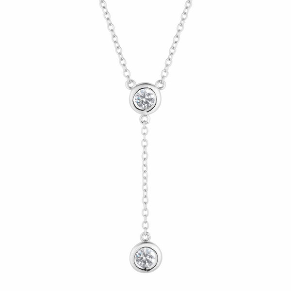 Silver Necklace – Swarovski Crystals, 45.5 cm