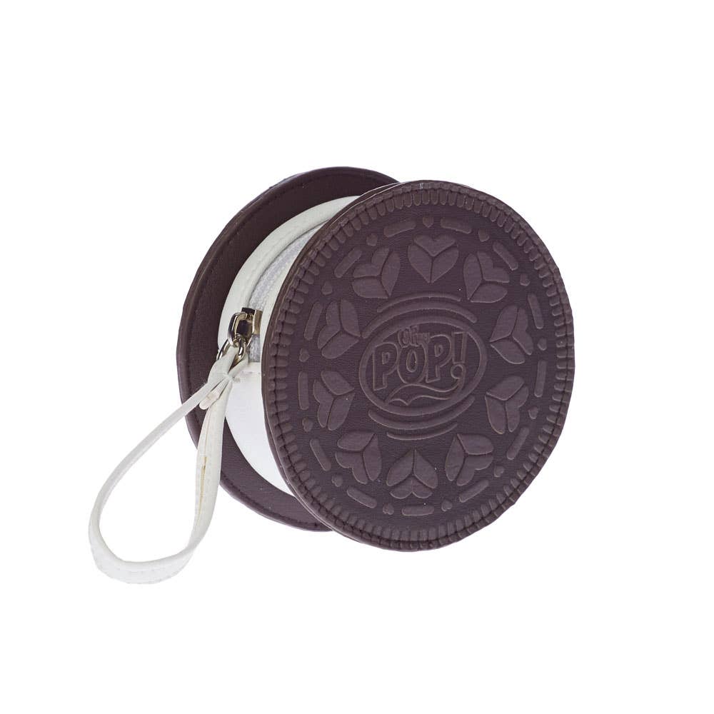 Black Cookie Münzgeldbörse, Braun – Keks-Design & sicherer Reißverschluss