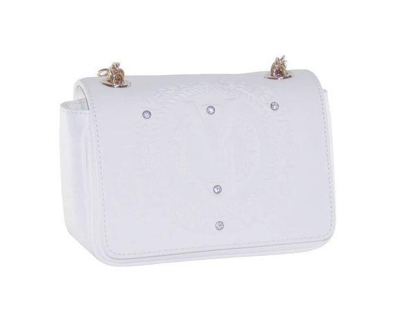 Versace Jeans shoulder bag, white - faux leather with VJ embossing