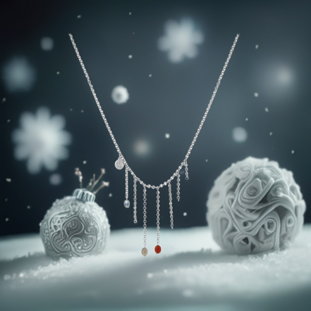 SENCE Copenhagen Damen Halskette Versilbert Messing 3 Multicolor Steine