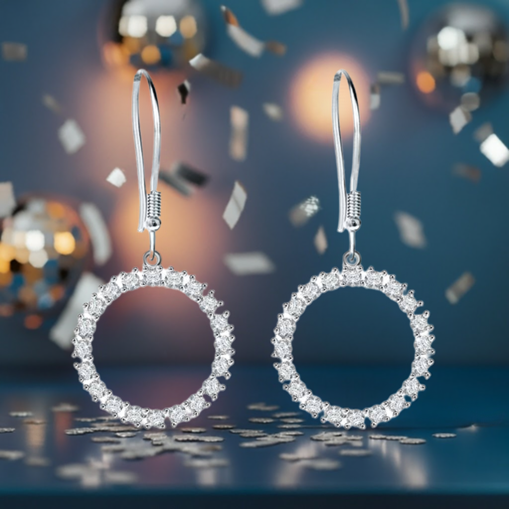 Luxuriöse Eleganz: Damen Haken Ohrringe mit Swarovski Kristallen