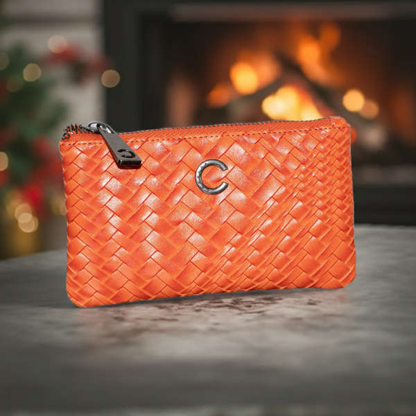 Key Pouch Orange Braided