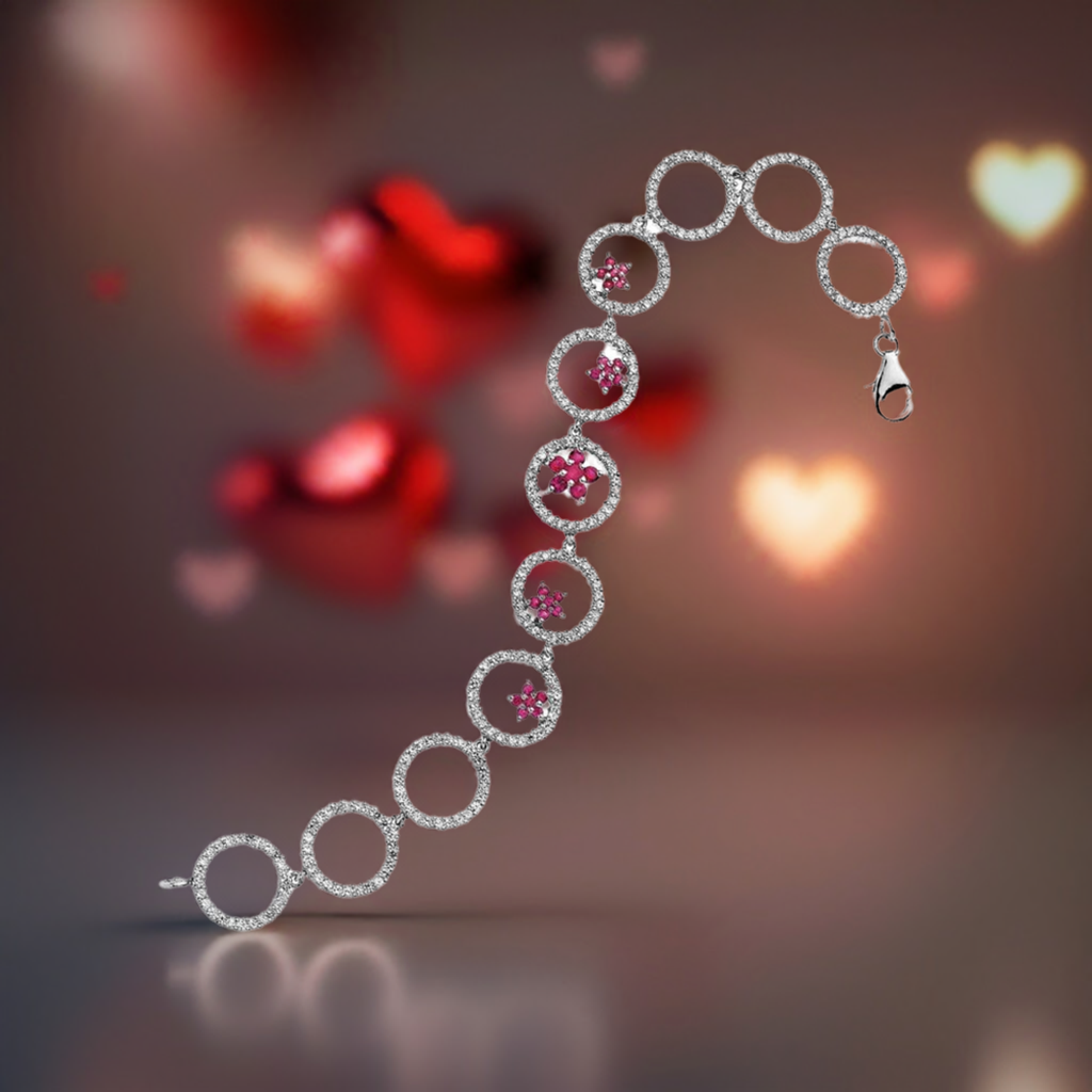 Eleganz & Funkeln: 925 Sterling Silber Armband mit weißen Zirkonia-Steinen