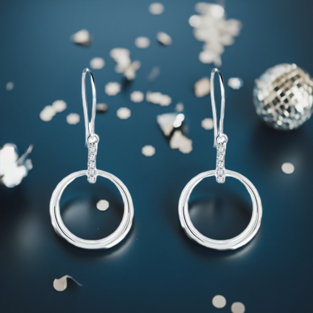 Witgouden oorhangers – Swarovski-kristallen 2cm