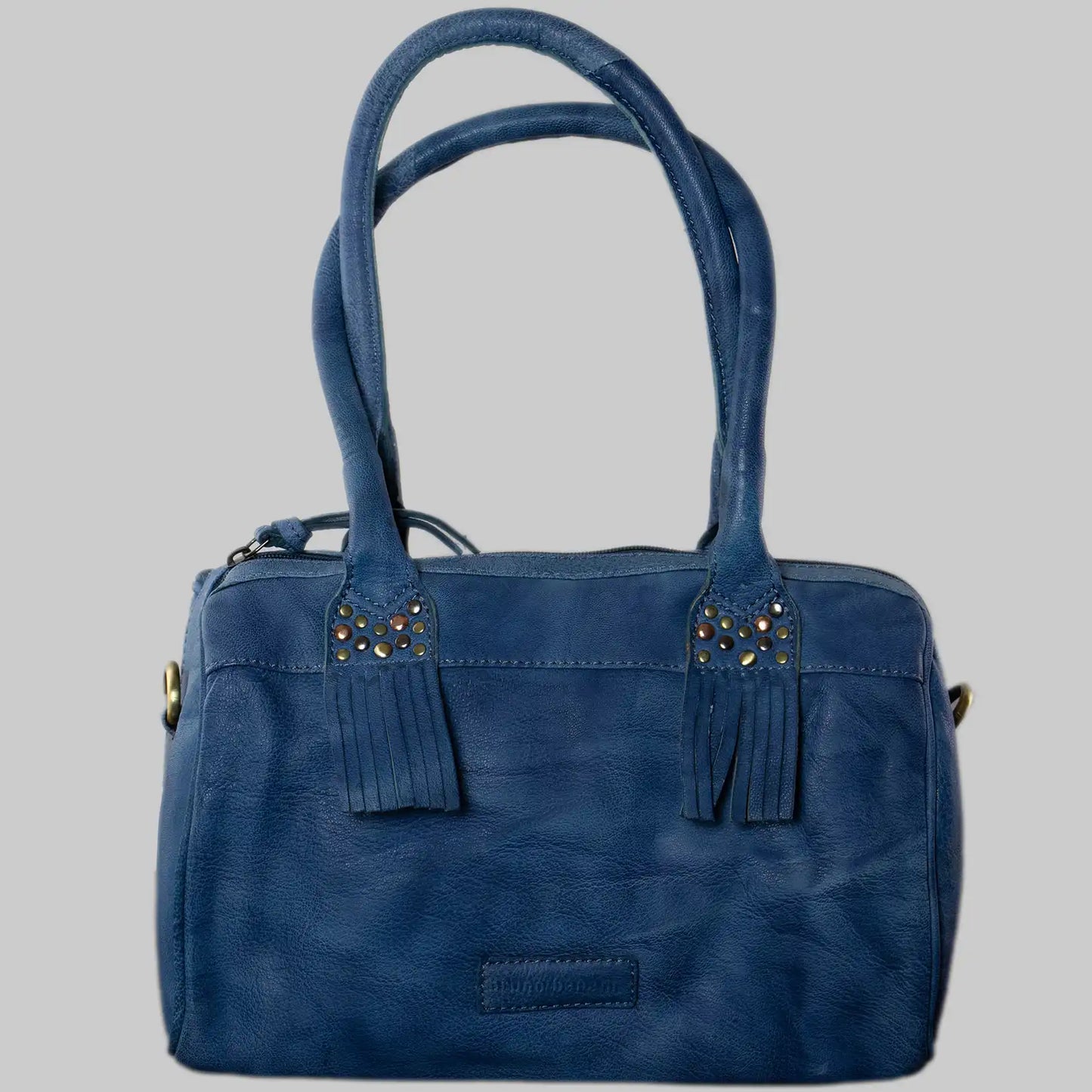Edle Eleganz: Damen Leder Handtasche in Blau