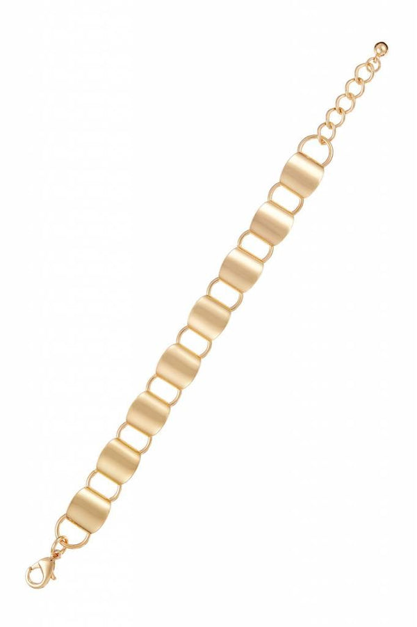 Torrente Gliederarmband Gold - Edelstahl mit Karabinerverschluss 21cm