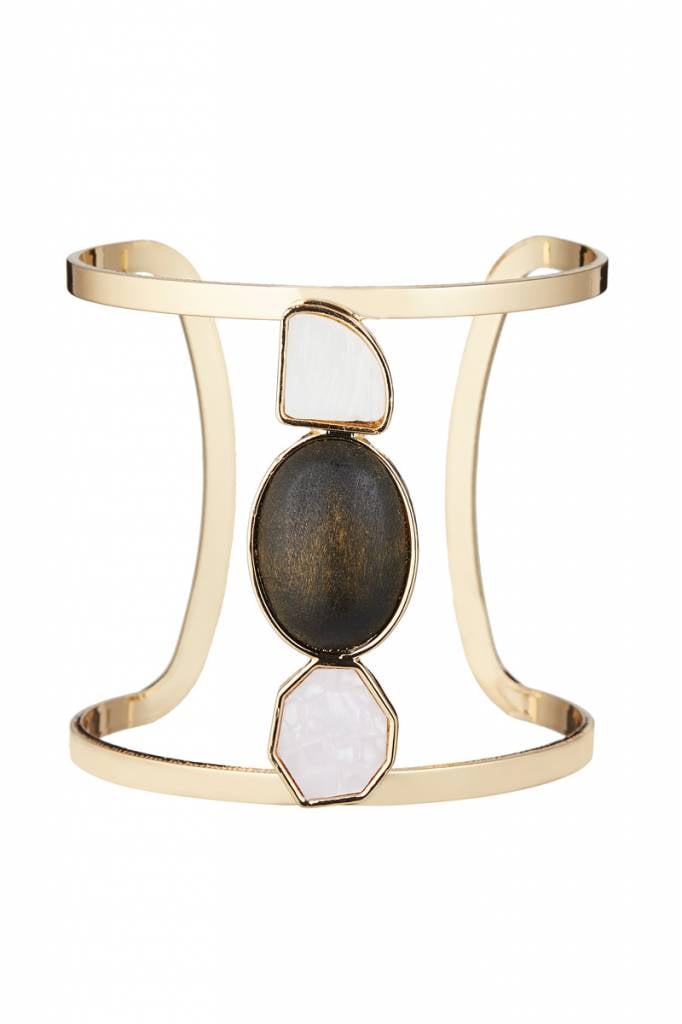 Torrente Statement Bangle Gold - With 3 colored stones 16cm