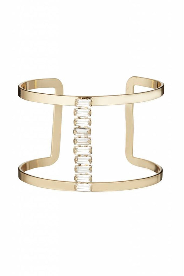 Torrente Statement-Armreif Gold - Mit 10 klaren Harzsteinen 16cm