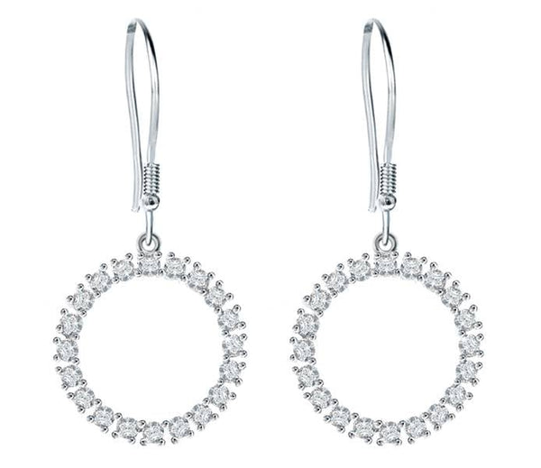 White Gold Hook Earrings – Swarovski Crystals 2cm