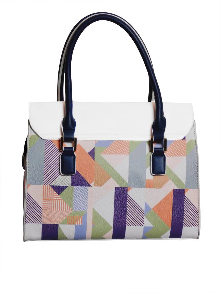 Farbenfrohes Design & Funktionalität: Damen Kunstleder Handtasche mit Karomuster