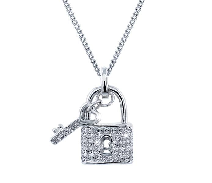 Eleganz & Symbolik: Damen Hängeschloss mit Schlüssel Halskette
