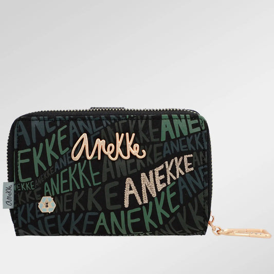 Anekke Nature Woods Voice RFID-portemonnee van synthetisch materiaal, zwart-grijs - Eco-kwaliteit, 12 kaartsleuven, 15x9x4 cm