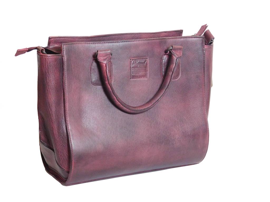 Zeitlose Eleganz: Damen Leder Handtasche im Used-Look