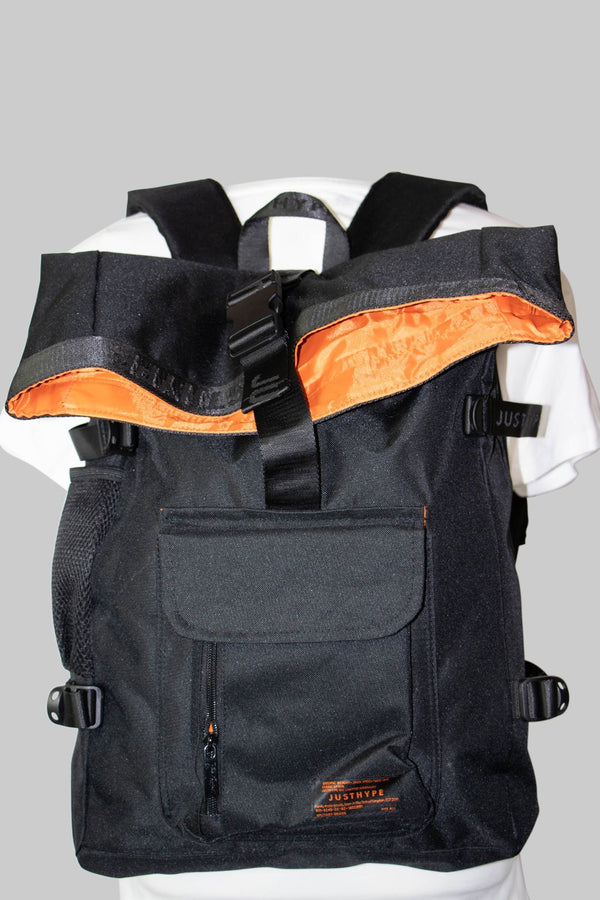 Rolltop Backpack Black – Polyester, Unisex