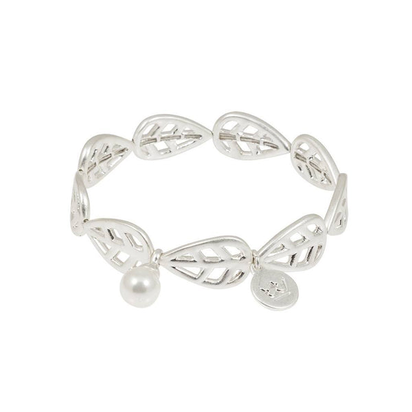 SENCE Copenhagen Armband Silber - Mit weißem Stein 18cm