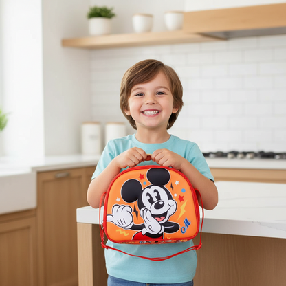 Mickey Mouse Lunch Box Orange 3D Embossed