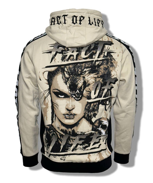 Fact of Life Hoodie "Wolf Blood" Sand Dollar - Premium Kapuzenpullover Herren Größe XL