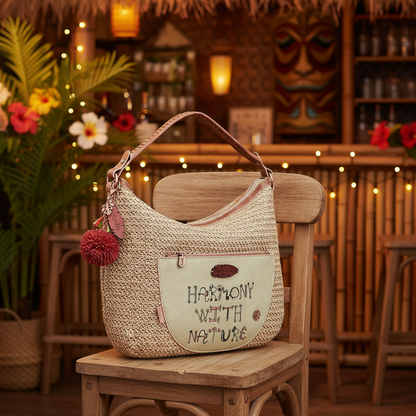 Anekke Jungle Shopper Damen Bast Optik Beige Multicolor