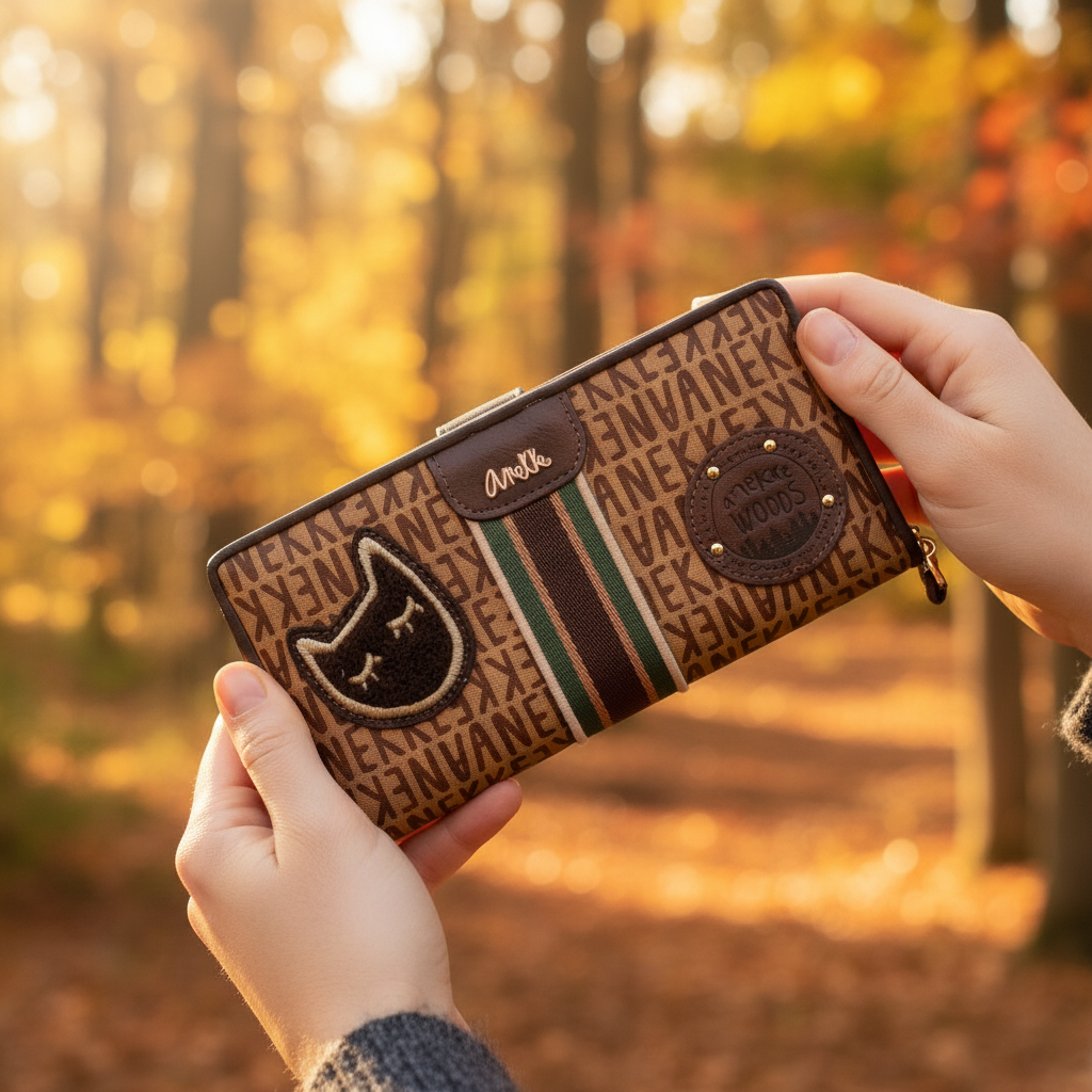 Anekke The Forest RFID-Portemonnaie Canada Braun-Rot 20 Kartenfächer