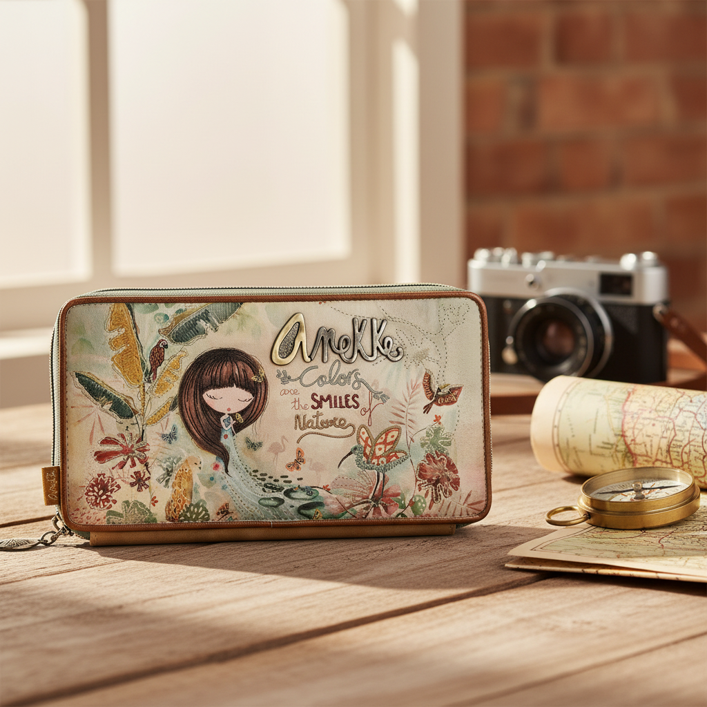 Anekke Amazonia RFID-Passbrieftasche Braun-Grün Regenwald