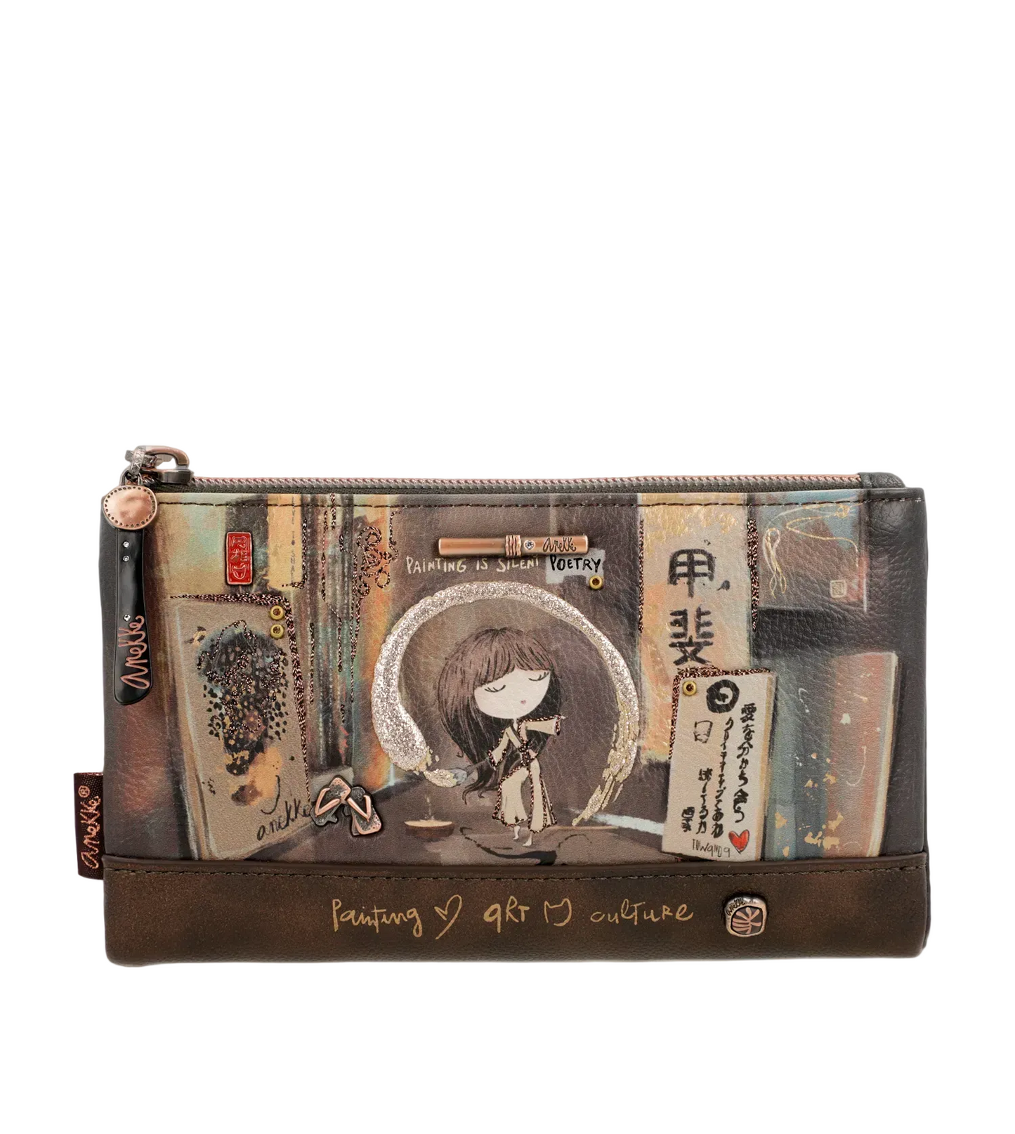 SHŌEN Portemonnaie Braun Kunst-Print