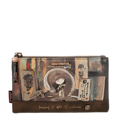 SHŌEN Portemonnaie Braun Kunst-Print