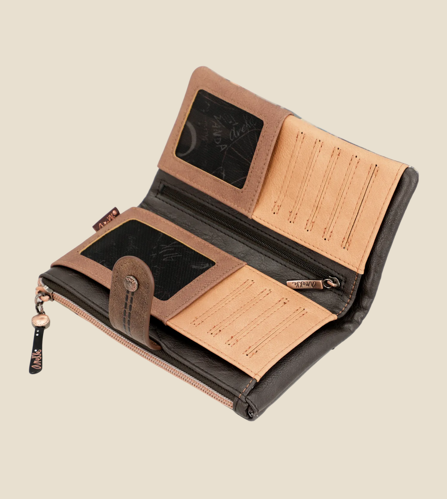 SHŌEN Portemonnaie Braun Kunst-Print