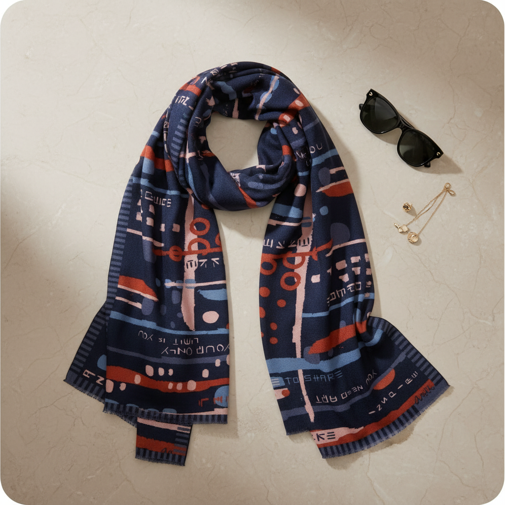 Anekke Damen Pashmina Schal Blau Contemporary Polyester