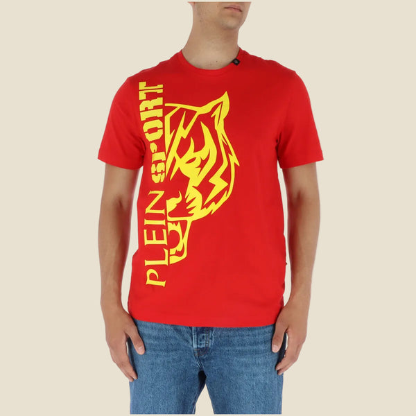 Men's T-Shirt Red Print Short Sleeve L / XL