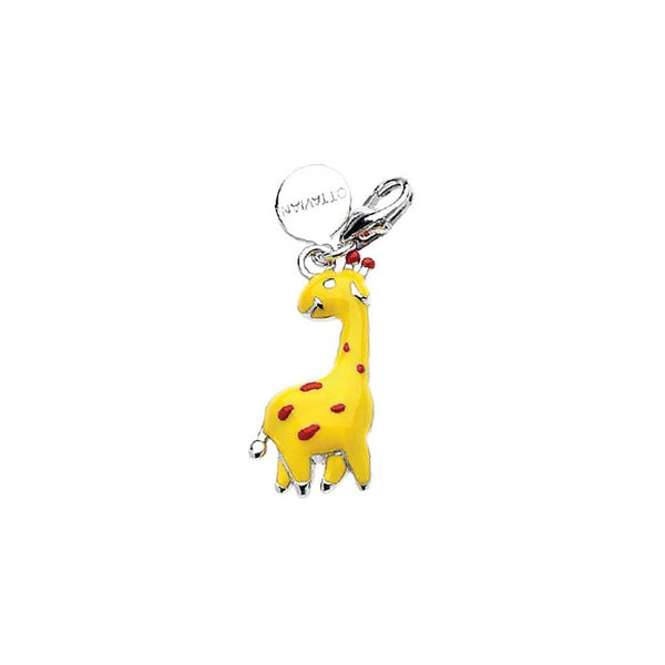 Giraffen-Anhänger 925 Sterling Silber – Gelb/Rot, 2,5 x 1,5 cm