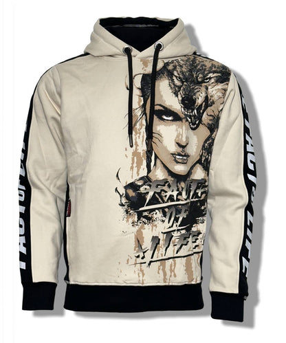 Fact of Life Hoodie "Wolf Blood" Sand Dollar - Premium Kapuzenpullover Herren Größe XL