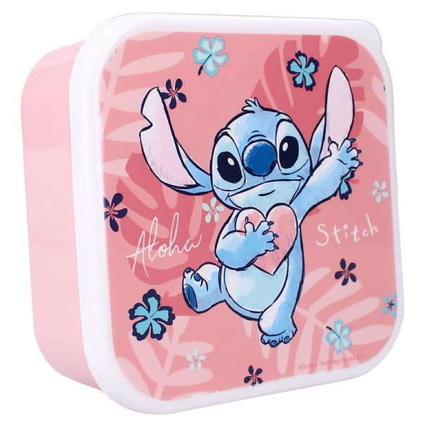 Stitch Snack Box Set Pink (3-Piece)