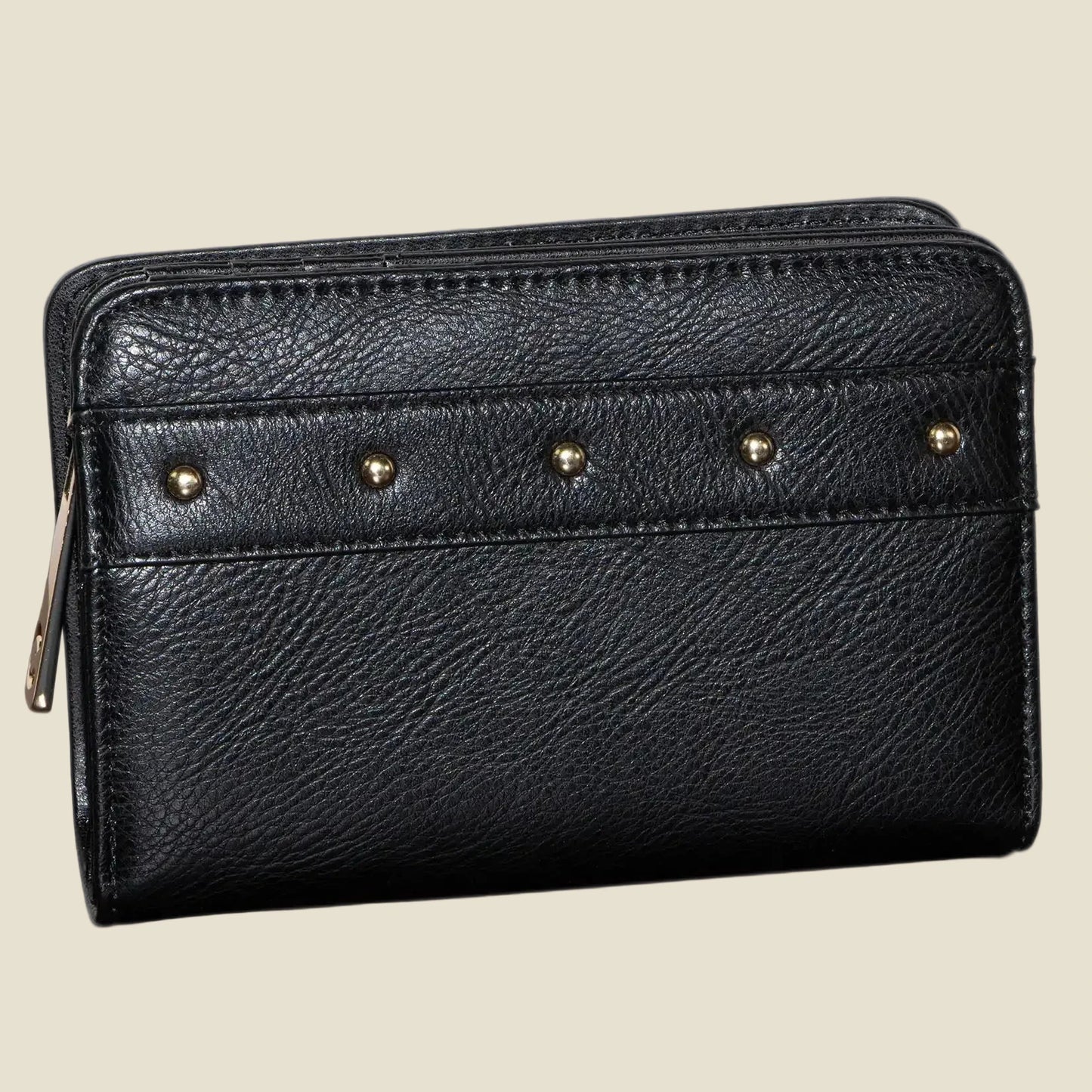 Portemonnaie Schwarz Nieten
